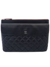 Women s A82682 Silver Logo Lambskin Flap Clutch - CHANEL - BALAAN 1