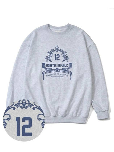 Modelo Oversized Fit Sweatshirt Indigo Blue Melange Grey - MONSTER REPUBLIC - BALAAN 1