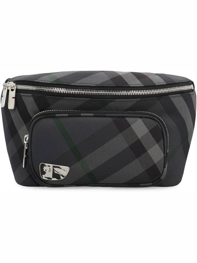 Grid Check Belt Bag Charcoal - BURBERRY - BALAAN 3