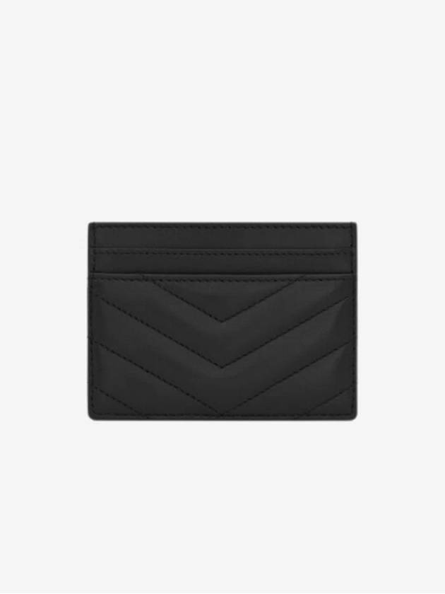 Cassandre Matelasse Lambskin Card Wallet Black - SAINT LAURENT - BALAAN 3