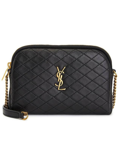 Gaby Quilted Lambskin Chain Cross Bag Black - SAINT LAURENT - BALAAN 2