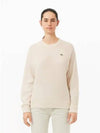 Logo Patch Crew Neck Knit Top White - LACOSTE - BALAAN 2