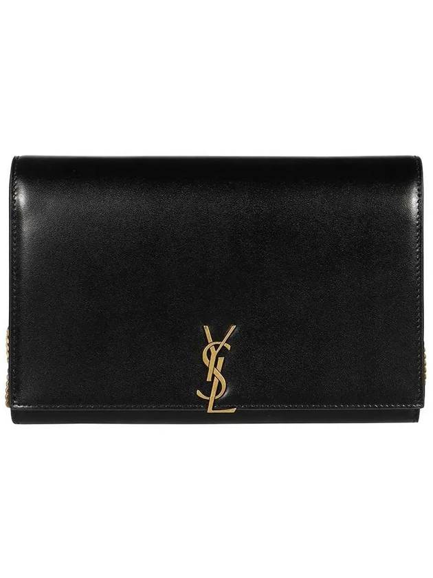 Monogram Chain Glossy Leather Shoulder Bag Black - SAINT LAURENT - BALAAN 2