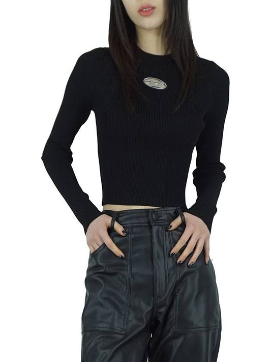 M Valary Ribbed Long Sleeve Knit Top Black - DIESEL - BALAAN 2