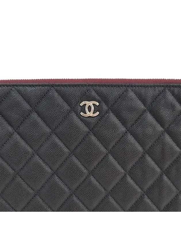 Medium Classic Clutch Bag Caviar Leather & Gold Black - CHANEL - BALAAN 6