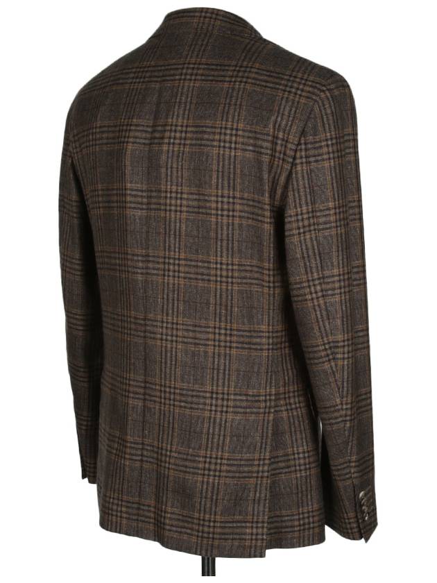 JR232K Brown Cashmere Check Jacket - CARUSO - BALAAN 4