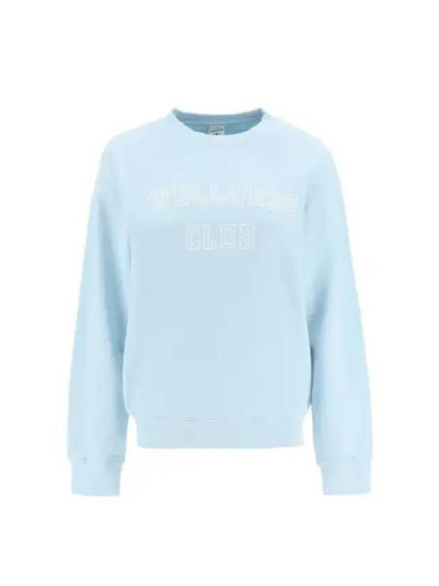 Wellness Club Flock Crew Neck Cotton Sweatshirt Baby Blue - SPORTY & RICH - BALAAN 2