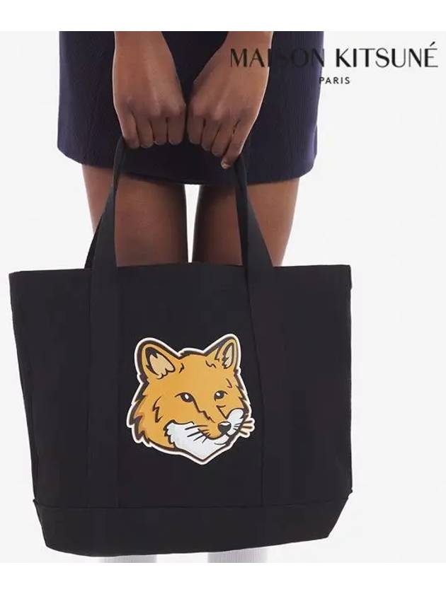 Fox Head Print Tote Bag Black - MAISON KITSUNE - BALAAN 6