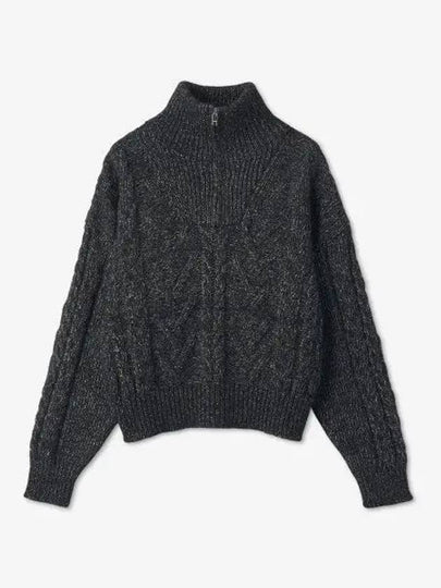 Ribbed Knit Turtleneck Grey - GANNI - BALAAN 2