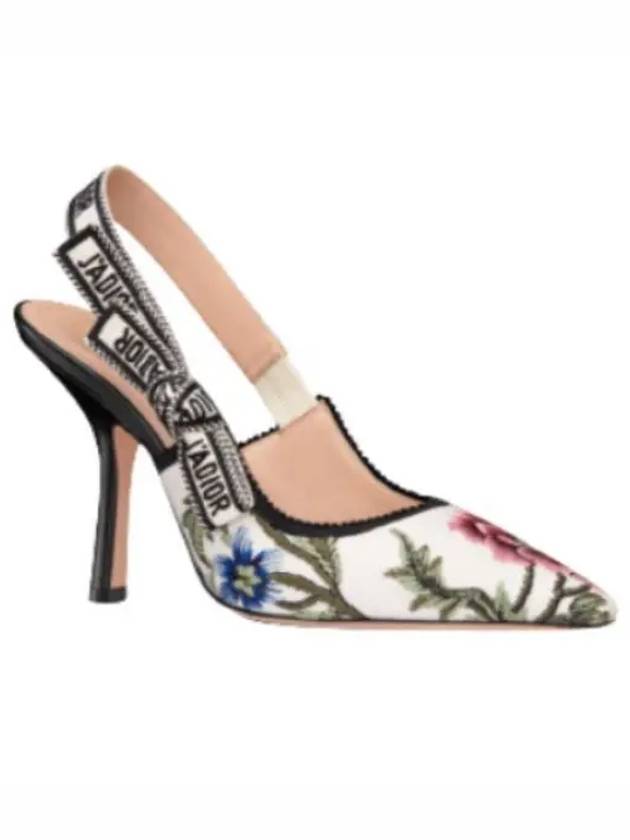 J'adior Petites Fleurs Motif Slingback Heels White - DIOR - BALAAN 2