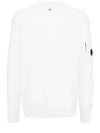 Lambswool GRS Crew Neck Knit Top White - CP COMPANY - BALAAN 2