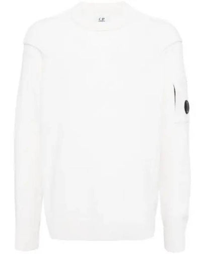 Lambswool GRS Crew Neck Knit Top White - CP COMPANY - BALAAN 2