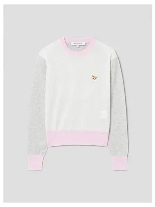 Women s Fox Patch Color Scheme Sweatshirt Ecru Domestic Product - MAISON KITSUNE - BALAAN 1