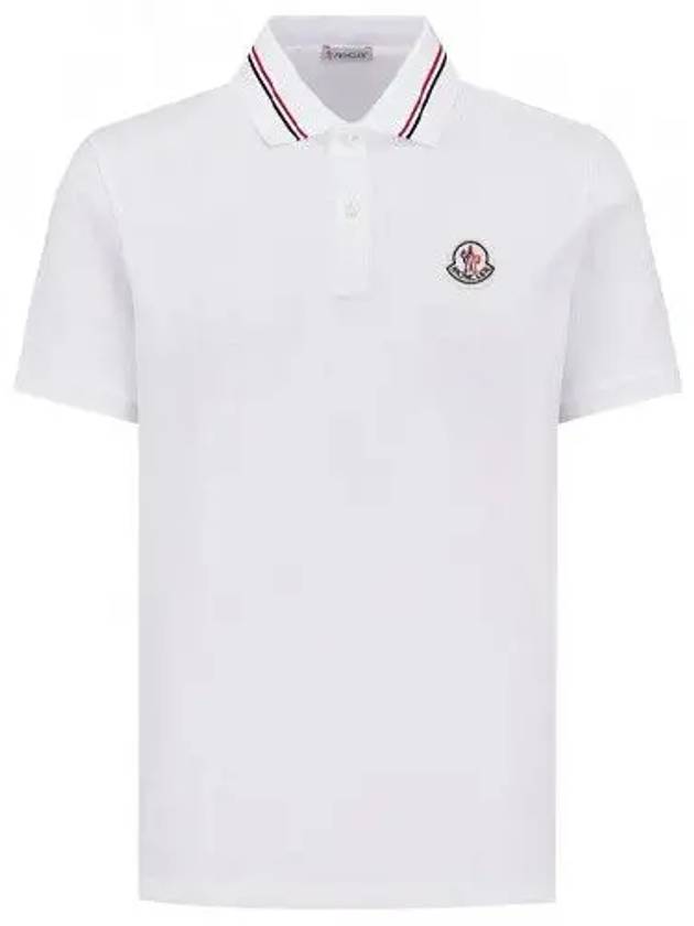 Logo Patch Polo Shirt White - MONCLER - BALAAN 2