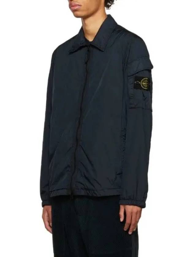 Crinkle Reps Nylon Garment Dyed Overshirt Zip Up Jacket Navy - STONE ISLAND - BALAAN 5