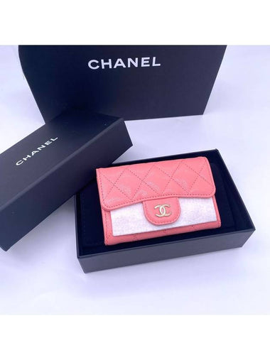 25C Clutch Classic Card Holder Wallet Caviar Coral Pink Gold Plated AP0214 - CHANEL - BALAAN 1