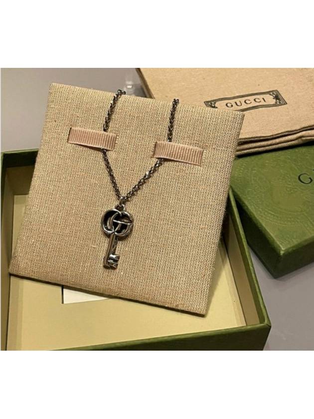 Double G Key Necklace YBB627757001 Silver - GUCCI - BALAAN 5