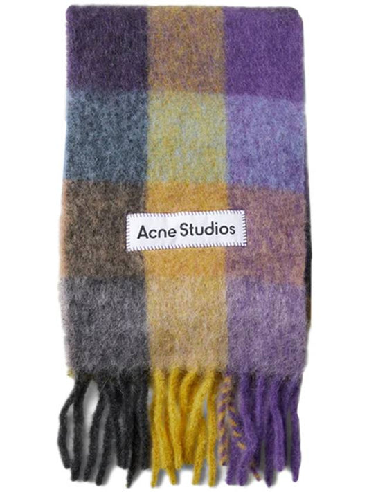 Check Mohair Muffler Muffler Grey Yellow - ACNE STUDIOS - BALAAN 2