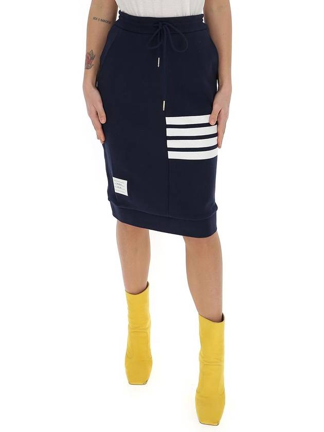 Women's 4-Bar Stripe Drawstring Skirt Navy - THOM BROWNE - BALAAN 6