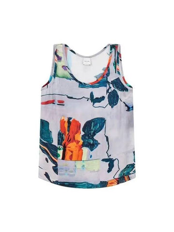 30 9 29 Women s Printed Rayon Sleeveless Top Dark Blue - PAUL SMITH - BALAAN 1