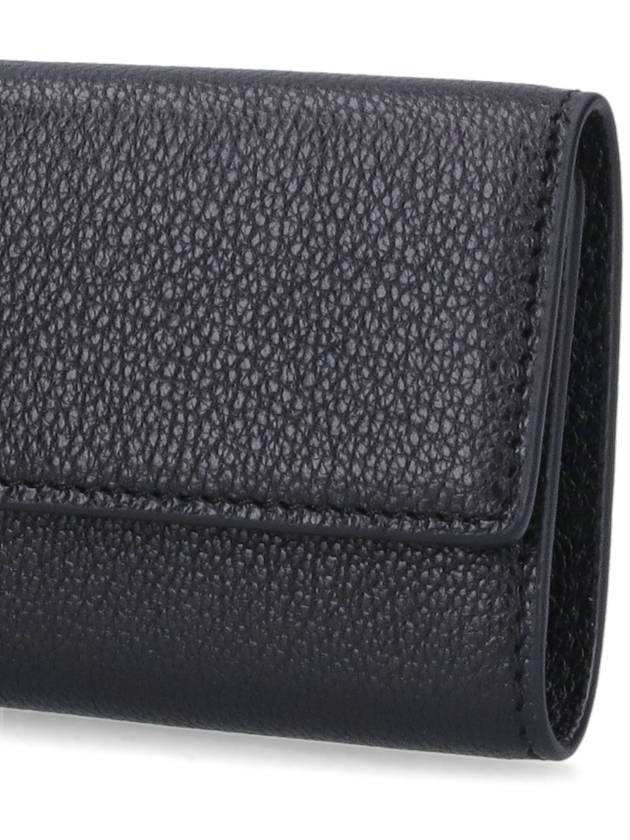 Postitch Logo Leather Key Holder Wallet Black - MAISON MARGIELA - BALAAN 6