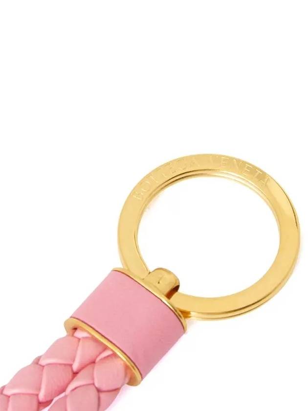 Intrecciato Lambskin Key Holder Pink - BOTTEGA VENETA - BALAAN 6