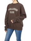 Wellness Club Flock Crew Neck Cotton Sweatshirt Brown - SPORTY & RICH - BALAAN 8