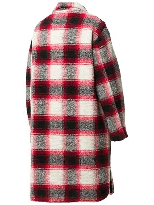 12Th Anniversary Gabriel Check Wool Single Coat Pink - ISABEL MARANT - BALAAN 4