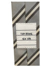 silk striped jacquard tie gray - THOM BROWNE - BALAAN.