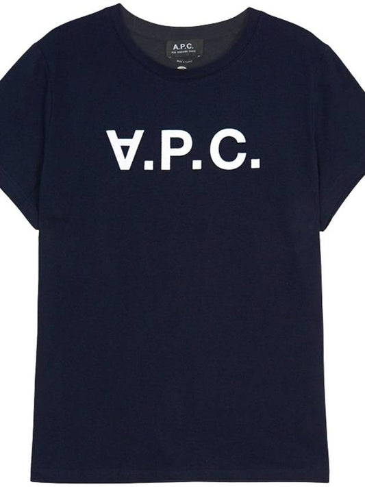 VPC Logo Organic Cotton Short Sleeve T-Shirt Navy - A.P.C. - BALAAN 2