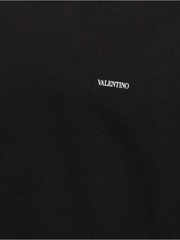 Print Cotton Crewneck Sweatshirt Black - VALENTINO - BALAAN 5