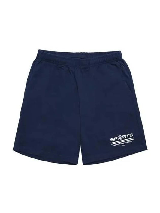 Sports Logo Cotton Shorts Navy - SPORTY & RICH - BALAAN 2