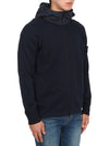 Men's Soft Cotton Zip Up Hoodie Navy - STONE ISLAND - BALAAN 5