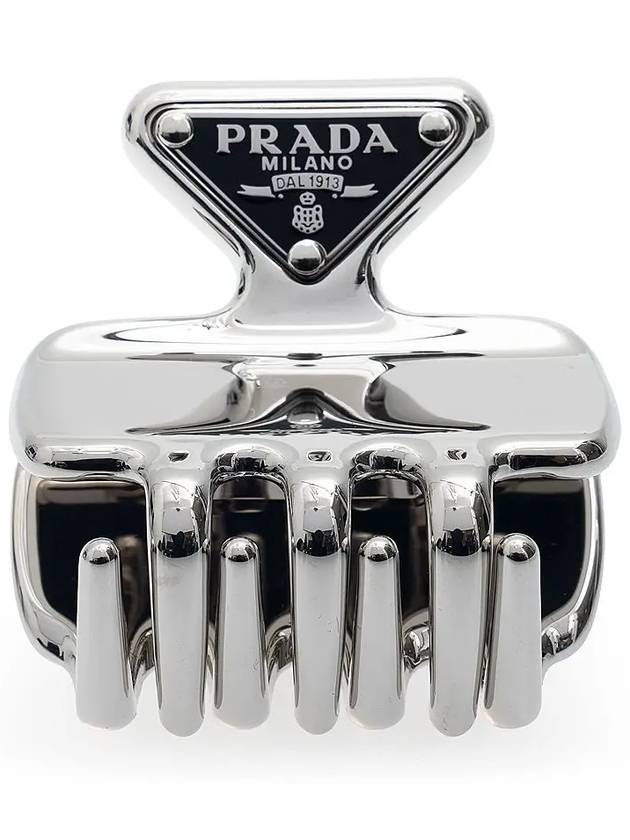 Metal Hair Clip Steel Grey - PRADA - BALAAN 3