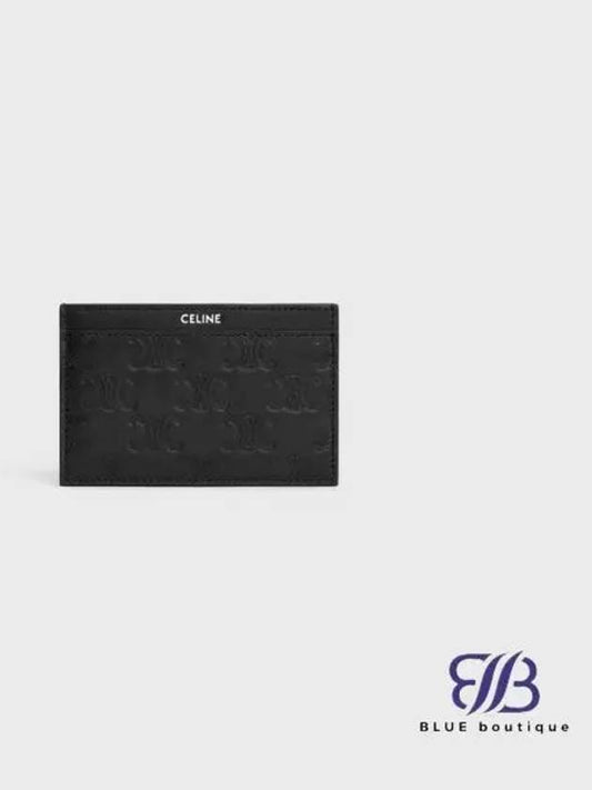 Card Holder Triomphe Embossed Calfskin Black - CELINE - BALAAN 1