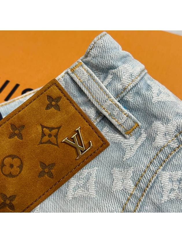 Men s Monogram Indigo Denim Pants - LOUIS VUITTON - BALAAN 4