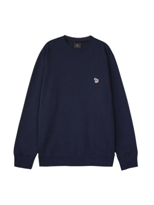 Zebra Patch Organic Cotton Sweatshirt Navy - PAUL SMITH - BALAAN 1