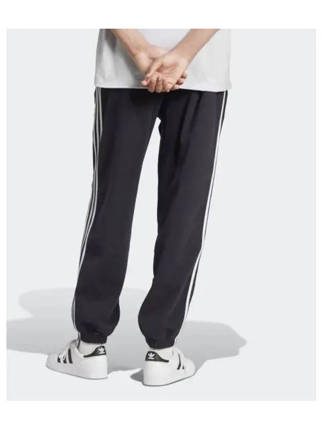 3 Stripes Fleece Track Pants Black - ADIDAS - BALAAN 1