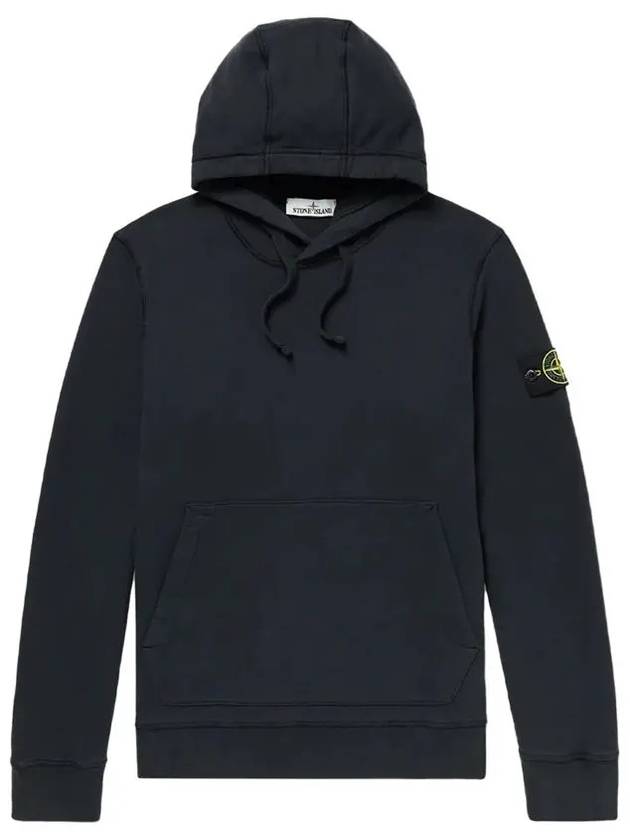 Wappen Patch Brushed Cotton Fleece Hoodie Navy - STONE ISLAND - BALAAN 2