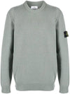 Logo Patch Crew Neck Wool Knit Top Grey - STONE ISLAND - BALAAN 2