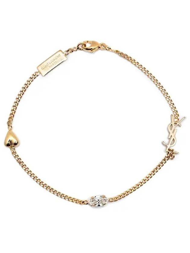 Opyum Heart Chain Bracelet Gold - SAINT LAURENT - BALAAN 3