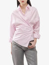 D Sizen N2 Asymmetric Design Striped Long Sleeve Shirt Pink - DIESEL - BALAAN 2