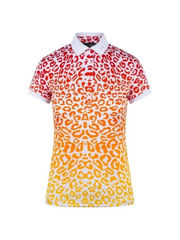 SS Golf Short Sleeve Tour Tech Print Polo Leo Reflect - J.LINDEBERG - BALAAN 1