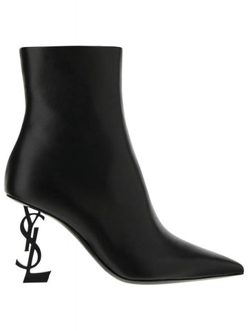 Opyum Ankle Middle Boots Heel Black - SAINT LAURENT - BALAAN 1