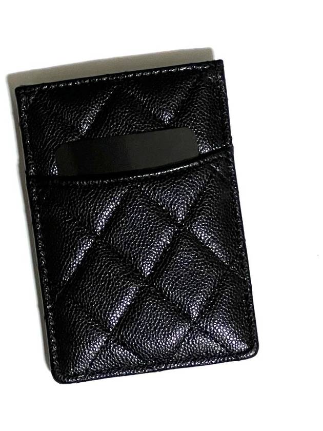 Classic card wallet holder black gold caviar AP3595 - CHANEL - BALAAN 4