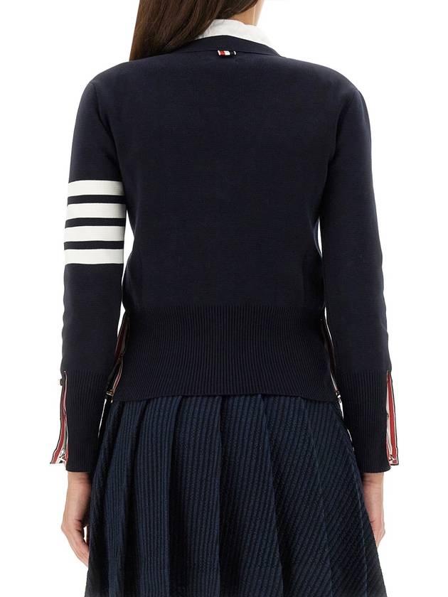 CARDIGAN CON SCOLLO A V - THOM BROWNE - BALAAN 5