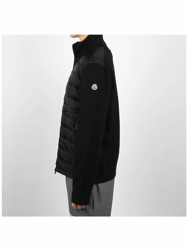 Padded Wool Zip-up Jacket Black - MONCLER - BALAAN 4