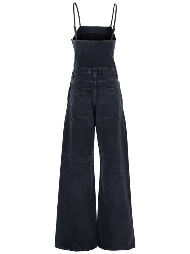 Black Jeans With Overalls And D Logo Plaque On The Front In Cotton And Modal Blend Woman - DIESEL - BALAAN 2