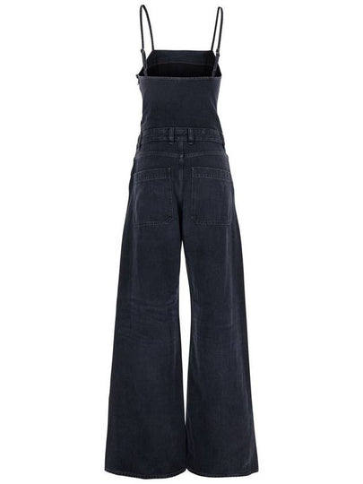 Black Jeans With Overalls And D Logo Plaque On The Front In Cotton And Modal Blend Woman - DIESEL - BALAAN 2