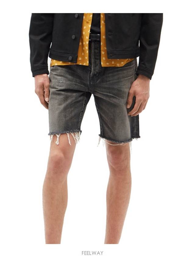 Washing Denim Bermuda Shorts Grey - SAINT LAURENT - BALAAN 3